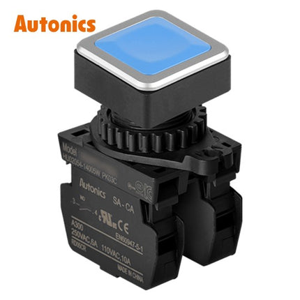 AUTONICS Push Button Switch, Non-Illuminated, Momentary, Ø30mm, Blue, 2a SQ3PFS-P1B2AM