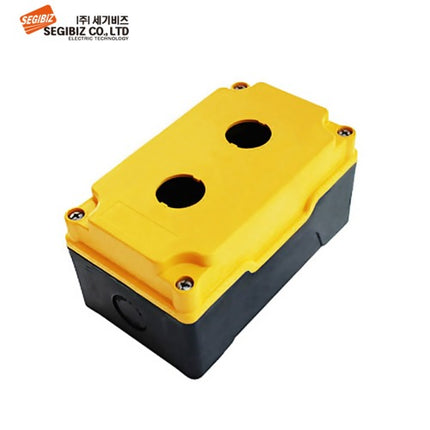 SEGIBIZ Push Button Box, Plastic, 2-Hole, Ø30, 70 mm, Yellow SG-PB-300270Y