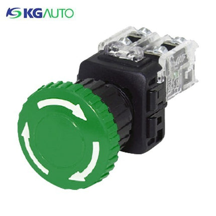 KG AUTO Emergency Stop Switch, Ø25, Non-Illuminated, Green, KGE-C4R1G 1a1b