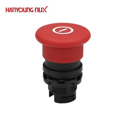HANYOUNG Emergency Stop Switch, Ø40, Non-Illuminated, Red, Top Only (Lower Contacts Sold Separately) ARE-4PR