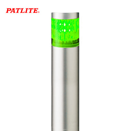 PATLITE Signal Tower Light, Ø40, 1-Tier, Silver Body, LED, Green, DC24V LR4-102WJNU-G