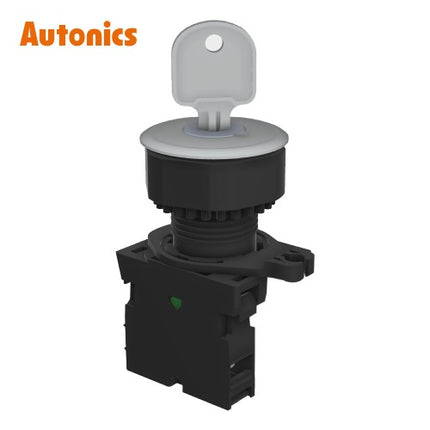 AUTONICS Key Selector Switch, Ø30mm, 2-Position, Maintained, A1 S3KF-2ESAM