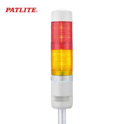 PATLITE Signal Tower Light, LED, Round Bracket, 2-Tier, Red/Yellow MR4-202-RY