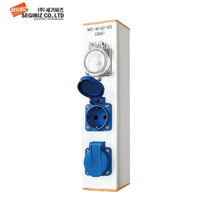 SEGIBIZ Profile Power Socket Box, Aluminum, Circuit Breaker Type, 30A SG-MC-N-02-SS