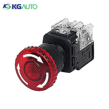 KG AUTO Emergency Stop Switch, Ø25, Illuminated, Red, KGEX-C4RD21R, 12V 24V DC 1a1b