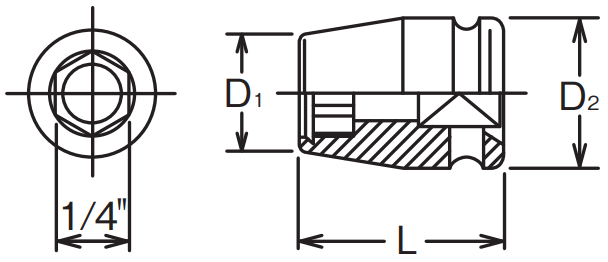 KOKEN 1/2" Drive Impact Bit Holder 14139