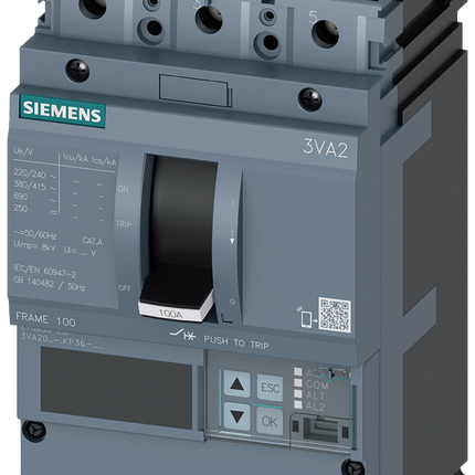 Siemens 3VA2025-5KP36-0AA0 SENTRON MCCB 3P 25A, Breaking Capacity 55 kA