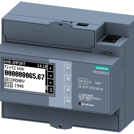 Siemens 7KM2200-2EA40-1JB1 3 Phase LCD Energy Meter
