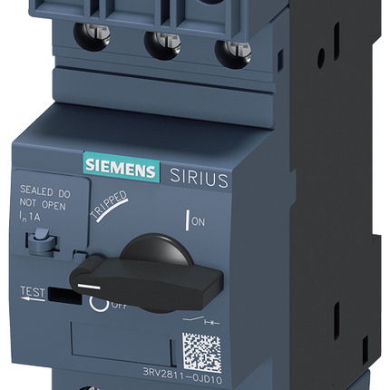 Siemens 3RV2811-0JD10 1.0 A 3RV2 Motor Protection Unit, 690 V