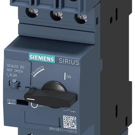 Siemens 3RV2811-1GD10 6.3 A 3RV2 Motor Protection Unit, 690 V