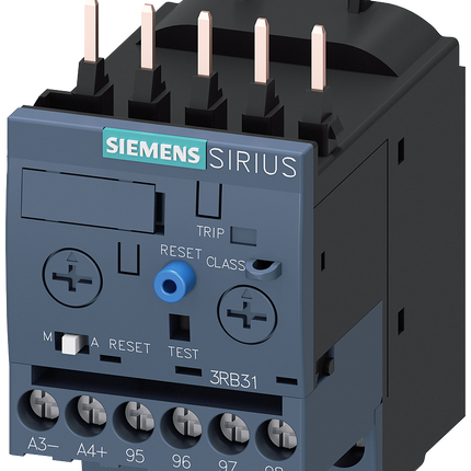 Siemens 3RB3113-4PB0 3RB Overload Relay 1NO + 1NC, 4 A F.L.C, 4 A Contact Rating, 0.1 W, 3P, SIRIUS Innovation
