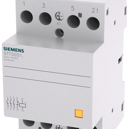Siemens 5TT5051-0 Contactor, 230 V ac Coil, 4-Pole, 63 A, 1NC + 3NO