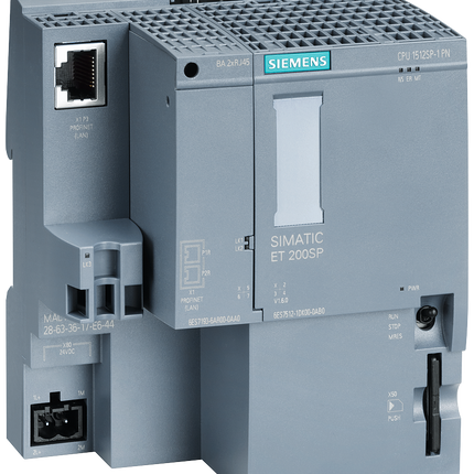Siemens 6ES7512-1DK01-0AB0 SIMATIC DP PLC CPU - 20 Inputs, 20 Outputs, For Use With ET 200SP, Ethernet Networking
