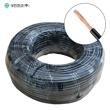 SANGJIN CABLE Insulated Cord Wire, 450/750V, 60227 KS IEC 02, 100 m Roll, Black, KIV 10SQ