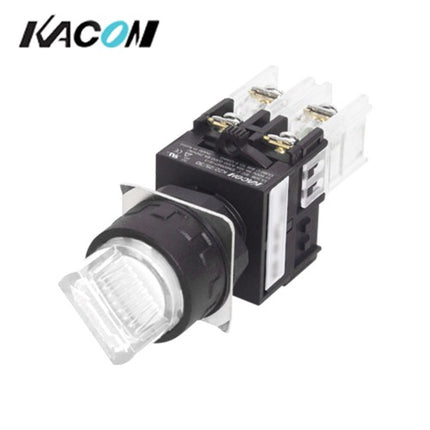 KACON Selector Switch, 2-Position, Ø25mm, White, Momentary, AC220V K25-47W-S2R