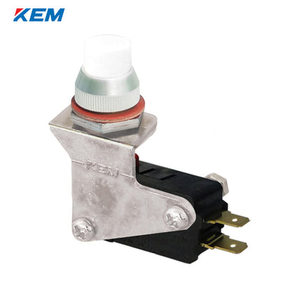 KEM Push Button Switch, Non-Illuminated, Ø12, Protruding Type, White, KP-12W AC 250V 8A 1a1b