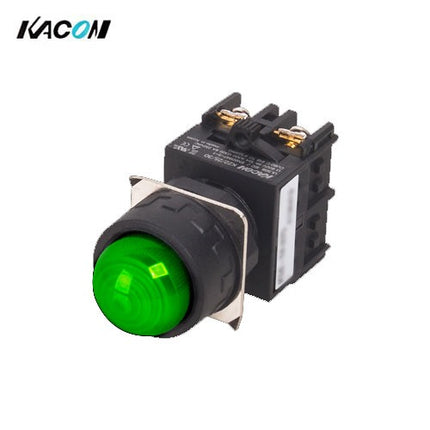 KACON Pilot Lamp, Ø25, Round, Green, DC24V K25-14G