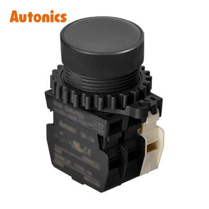 AUTONICS Push Button Switch, Non-Illuminated, Momentary, Ø30mm, Black, 2a1b S3PR-P1K2ABM