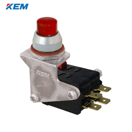 KEM Push Button Switch, Non-Illuminated, Ø12, Protruding Type, Red, KP-12-2R AC 250V 8A 2a2b