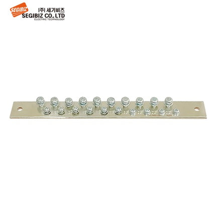 SEGIBIZ Grounding Busbar Terminal Block (Ground Bar), 2-Row, 20P (Pack of 10) SG-EB3-20P