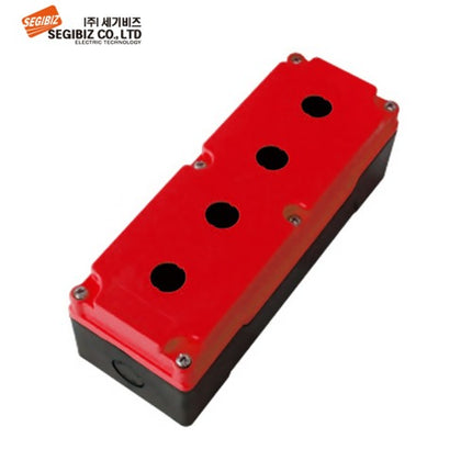 SEGIBIZ Push Button Box, Plastic, 4-Hole, Ø22, 70 mm, Red SG-PB-220470R