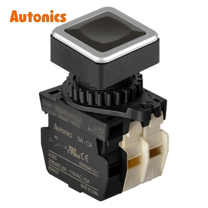 AUTONICS Push Button Switch, Non-Illuminated, Momentary, Ø30mm, Black, 1a2b SQ3PFS-P1KA2BM