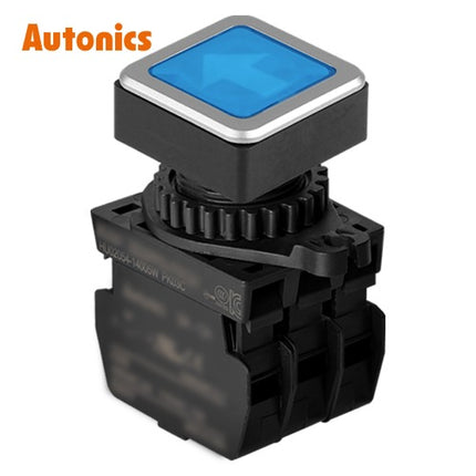 AUTONICS Push Button Switch, Illuminated, Momentary, Ø30mm, Blue, A2, DC SQ3PFS-P3BU2AD