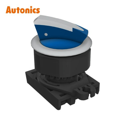 AUTONICS Selector Switch, Illuminated, Ø30, Short Lever, 3-Position, Maintained, Blue, Head Only S3SFN-L7KB