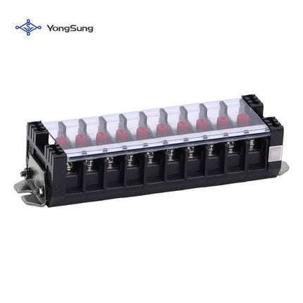 YONGSUNG Short-Circuit Terminal Block, 10P, Fixed Type, Steel Bolt YSCT-10AF