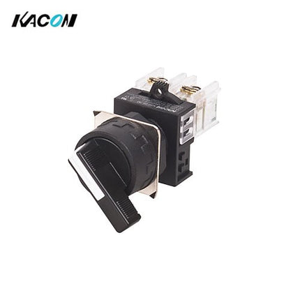 KACON Selector Switch, 2-Position, Ø30mm, Long Lever, Black, Maintained K30-41K-L