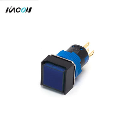 KACON Push Button Switch, Illuminated, Ø16mm, Blue, K16-282B, DC24V 2a2b