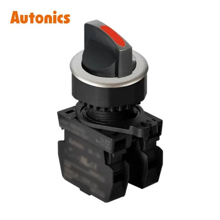 AUTONICS Selector Switch, Non-Illuminated, Ø30, Short Lever, 3-Position, Return from Both Sides, Red, A2 S3SF-S5R2A