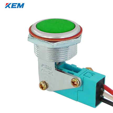 KEM Push Button Switch, Non-Illuminated, Ø25mm, Flush-Mount, Waterproof, Green, KPUW-25-G, AC250V 5A 1a1b