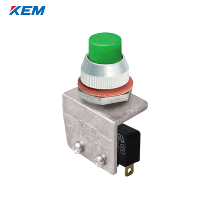 KEM Push Button Switch, Non-Illuminated, Ø12, Protruding Type, Green, KP-S12-G AC 250V 5A 1a1b