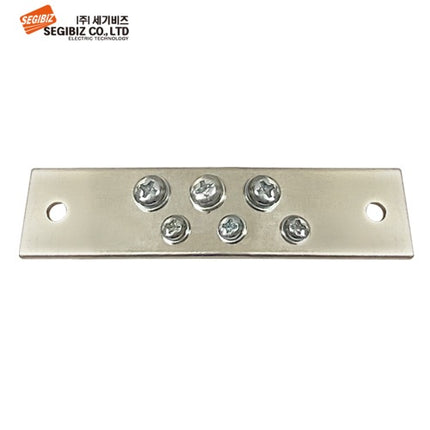 SEGIBIZ Grounding Busbar Terminal Block (Ground Bar), 2-Row, 6P (Pack of 10) SG-EB3-6P