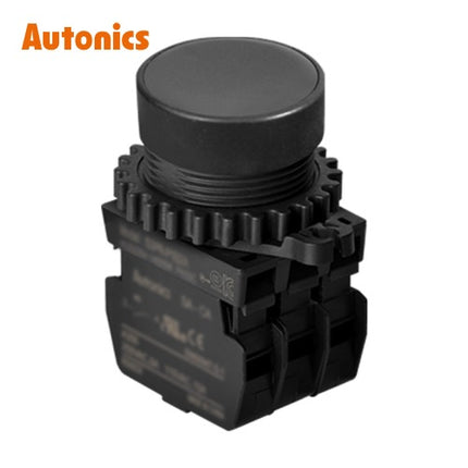 AUTONICS Push Button Switch, Non-Illuminated, Momentary, Ø30mm, Black, 3a S3PR-P1K3A