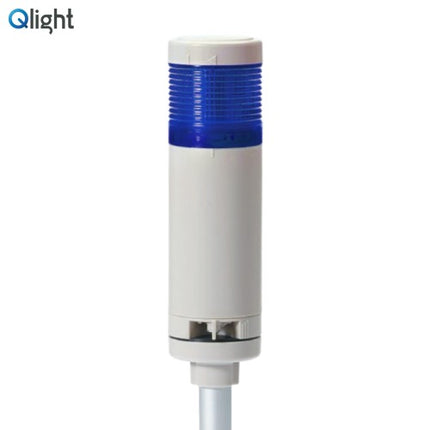 QLIGHT Signal Tower Light, Steady/Buzzer Type, 50mm, 1-Tier, DC24V, Blue QTG50L-BZ-1-24-B