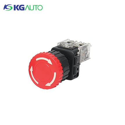 KG AUTO Emergency Stop Switch, Ø30, Non-Illuminated, Green, KGE-Y4R2G 2a2b