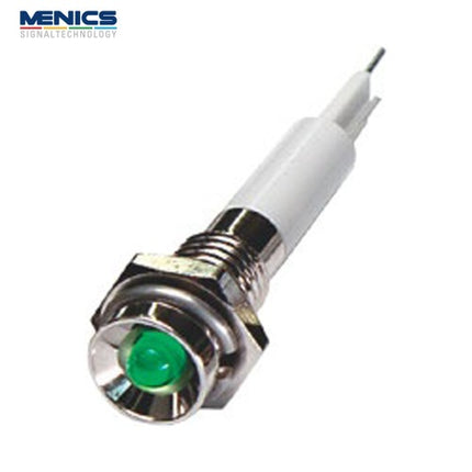 MENICS LED Indicator Light, Ø6mm, Standard, Protruding Type, DC3V, Green (Pack of 40) M06P-03G