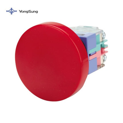 YONGSUNG Super Emergency Push Button Switch, Momentary, Red, 1a1b, YS ASEP136-11RD