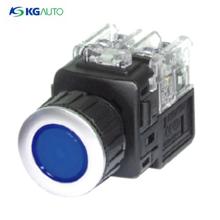 KG AUTO Push Button Switch, Illuminated, Ø25mm, Blue, Momentary, KGX-JMD21A, DC 12V/24V 1a1b