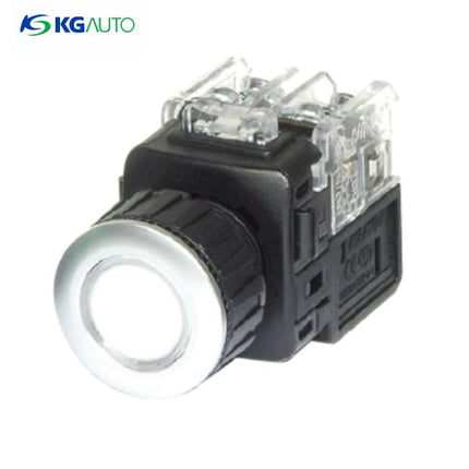 KG AUTO Push Button Switch, Illuminated, Ø25mm, White, Maintained, KGX-JAV22W, AC 110V/220V 2a2b