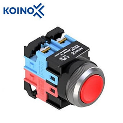 KOINO Push Button Switch, Non-Illuminated, Ø25mm, Red, 1a1b Contact KPB25M-11R