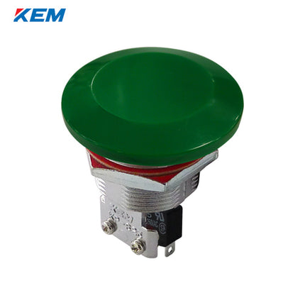 KEM Push Button Switch, Non-Illuminated, Ø25mm, Projecting, Green, KPC-S25-G, AC250V 5A 1a1b