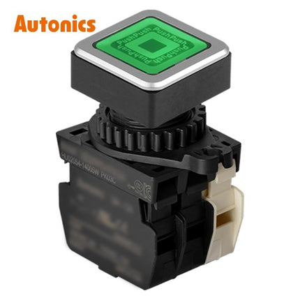 AUTONICS Push Button Switch, Illuminated, Momentary, Ø30mm, Green, A1 B1, AC SQ3PFS-P3GABLM