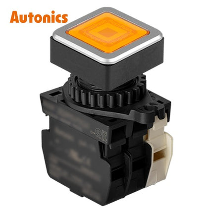 AUTONICS Push Button Switch, Illuminated, Momentary, Ø30mm, Yellow, A1 B1, AC SQ3PFS-P3YABLM