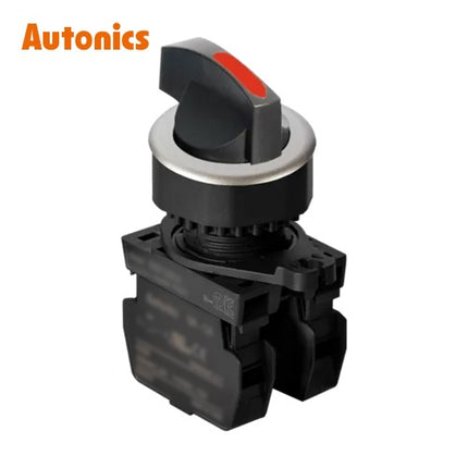 AUTONICS Selector Switch, Non-Illuminated, Ø30, Long Lever, 3-Position, Maintained, Red, A2 S3SF-S8R2A