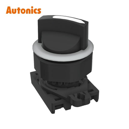 AUTONICS Selector Switch, Non-Illuminated, Ø30, Short Lever, 3-Position, Maintained, Head Only, White S3SF-S7W