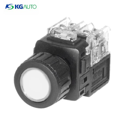 KG AUTO Push Button Switch, Illuminated, Ø25mm, White, Maintained, KGX-CAD21W, DC 12V/24V 1a1b