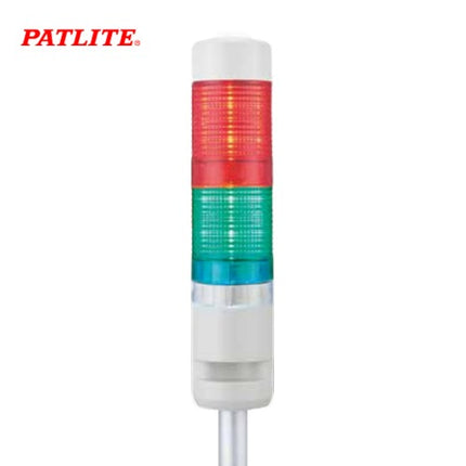 PATLITE Signal Tower Light, Buzzer Type, LED, Adjustable Angle Bracket, 2-Tier, Red/Green MR4-202BQ-RG